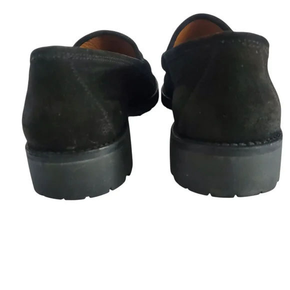 GUCCI 016343 Sylke Black Suede Horsebit Chunky Lug Sole Slip-On Loafers Men's 8½ - Picture 7 of 14